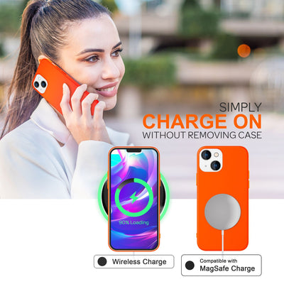 NALIA Neon Silikonhülle für iPhone 14 Plus – Soft-Touch & Signal-Neon – NEONSHOCK (Matte Schutzhülle) – Marke aus Berlin Orange NALIA Neon Hülle
