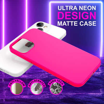 NALIA Neon Silikonhülle für iPhone 14 Plus – Soft-Touch & Signal-Neon – NEONSHOCK (Matte Schutzhülle) – Marke aus Berlin Pink NALIA Neon Hülle