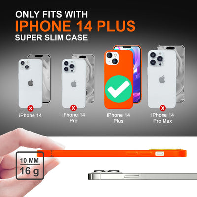 NALIA Neon Silikonhülle für iPhone 14 Plus – Soft-Touch & Signal-Neon – NEONSHOCK (Matte Schutzhülle) – Marke aus Berlin Orange NALIA Neon Hülle