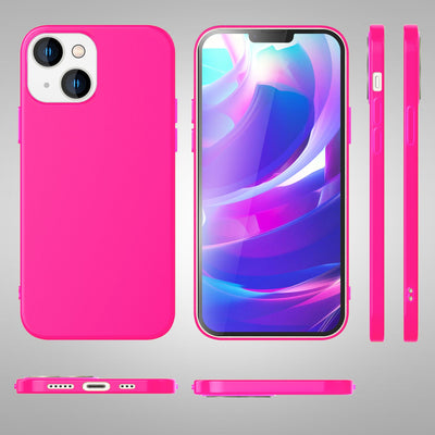 NALIA Neon Silikonhülle für iPhone 14 Plus – Soft-Touch & Signal-Neon – NEONSHOCK (Matte Schutzhülle) – Marke aus Berlin Pink NALIA Neon Hülle