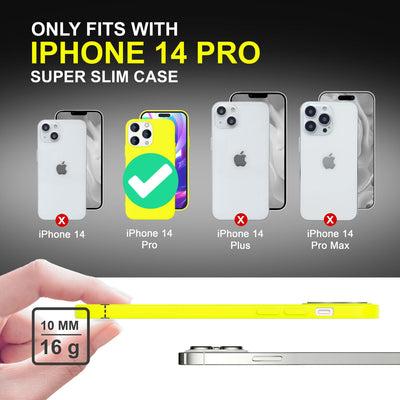 NALIA Neon Silikonhülle für iPhone 14 Pro – Soft-Touch & Signal-Neon – NEONSHOCK (Matte Schutzhülle) – Marke aus Berlin Gelb NALIA Neon Hülle