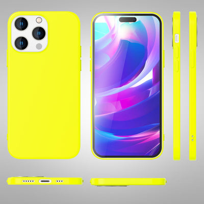 NALIA Neon Silikonhülle für iPhone 14 Pro – Soft-Touch & Signal-Neon – NEONSHOCK (Matte Schutzhülle) – Marke aus Berlin Gelb NALIA Neon Hülle
