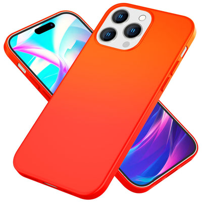 NALIA Neon Silikonhülle für iPhone 14 Pro – Soft-Touch & Signal-Neon – NEONSHOCK (Matte Schutzhülle) – Marke aus Berlin Orange NALIA Neon Hülle