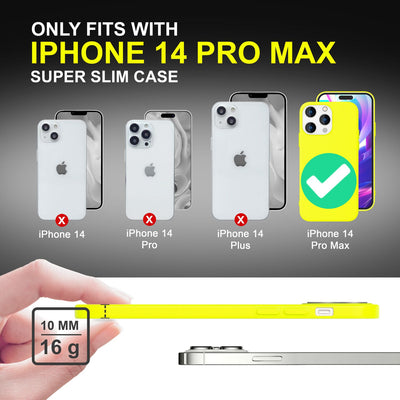 NALIA Neon Silikonhülle für iPhone 14 Pro Max – Soft-Touch & Signal-Neon – NEONSHOCK (Matte Schutzhülle) – Marke aus Berlin Gelb NALIA Protective Hülle