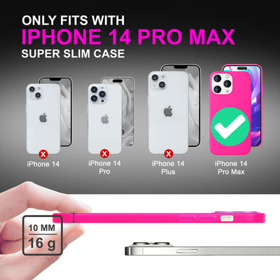 NALIA Neon Silikonhülle für iPhone 14 Pro Max – Soft-Touch & Signal-Neon – NEONSHOCK (Matte Schutzhülle) – Marke aus Berlin Pink NALIA Protective Hülle