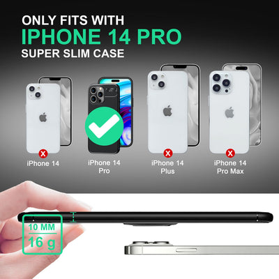 NALIA Ringhülle für iPhone 14 Pro – Ring-Ständer 360° & für Magnet-Halter – GRIP360 (Mattiertes Silikon Case) – Marke aus Berlin Schwarz NALIA Protective Hülle