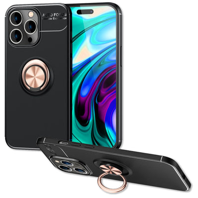 NALIA Ringhülle für iPhone 14 Pro – Ring-Ständer 360° & für Magnet-Halter – GRIP360 (Mattiertes Silikon Case) – Marke aus Berlin Rose Gold NALIA Protective Hülle
