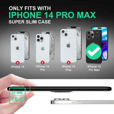 NALIA Ringhülle für iPhone 14 Pro Max – Ring-Ständer 360° & für Magnet-Halter – GRIP360 (Mattiertes Silikon Case) – Marke aus Berlin Schwarz NALIA Protective Hülle