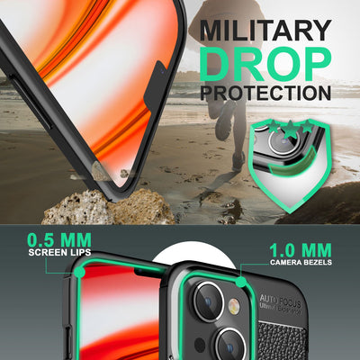 NALIA Leder-Optik Silikon Case für iPhone 14 Plus – Griffig & Matt – BARRON Handyhülle (Anti-Fingerprint, Stoßfest & Robust) – Marke aus Berlin Default Title NALIA Protective Hülle