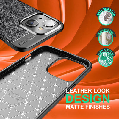 NALIA Leder-Optik Silikon Case für iPhone 14 Plus – Griffig & Matt – BARRON Handyhülle (Anti-Fingerprint, Stoßfest & Robust) – Marke aus Berlin Default Title NALIA Protective Hülle