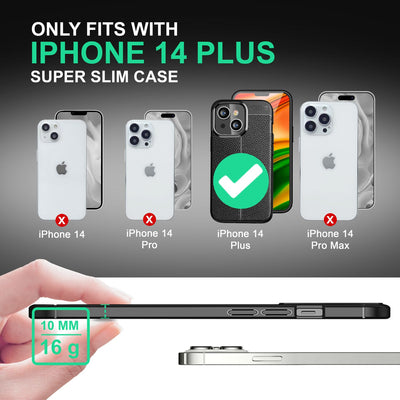 NALIA Leder-Optik Silikon Case für iPhone 14 Plus – Griffig & Matt – BARRON Handyhülle (Anti-Fingerprint, Stoßfest & Robust) – Marke aus Berlin Default Title NALIA Protective Hülle