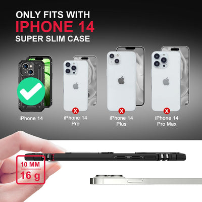 NALIA Panzerhülle für iPhone 14 – Ring-Ständer 360° & Magnet-Halterung Kompatibel – RINGDEFEND (Stoßfestes Outdoor Case) – Marke aus Berlin Schwarz NALIA Protective Hülle