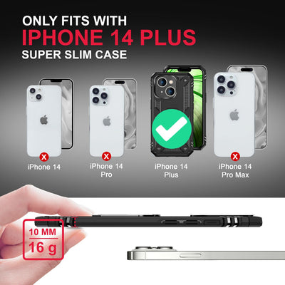 NALIA Panzerhülle für iPhone 14 Plus – Ring-Ständer 360° & Magnet-Halterung Kompatibel – RINGDEFEND (Stoßfestes Outdoor Case) – Marke aus Berlin Schwarz NALIA Protective Hülle