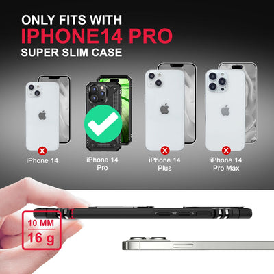 NALIA Panzerhülle für iPhone 14 Pro – Ring-Ständer 360° & Magnet-Halterung Kompatibel – RINGDEFEND (Stoßfestes Outdoor Case) – Marke aus Berlin Schwarz NALIA Protective Hülle
