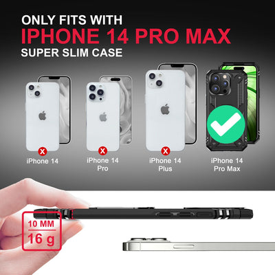 NALIA Panzerhülle für iPhone 14 Pro Max – Ring-Ständer 360° & Magnet-Halterung Kompatibel – RINGDEFEND (Stoßfestes Outdoor Case) – Marke aus Berlin Schwarz NALIA Outdoor Hülle