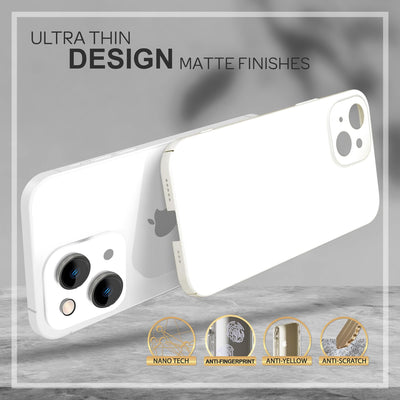 NALIA Ultra Slim Hardcase für iPhone 14 Plus – Anti-Fingerabdruck & 0.5mm Dünn – PUREFIT (Matt & Leicht) – Marke aus Berlin Weiß NALIA SlimFit Hülle