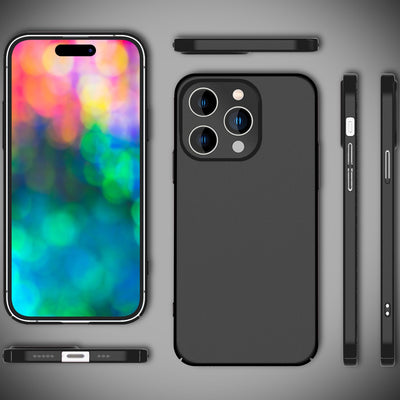 NALIA Ultra Slim Hardcase für iPhone 14 Pro – Anti-Fingerabdruck & 0.5mm Dünn – PUREFIT (Matt & Leicht) – Marke aus Berlin Schwarz NALIA SlimFit Hülle