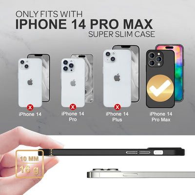 NALIA Ultra Slim Hardcase für iPhone 14 Pro Max – Anti-Fingerabdruck & 0.5mm Dünn – PUREFIT (Matt & Leicht) – Marke aus Berlin Schwarz NALIA SlimFit Hülle