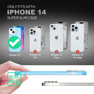 NALIA Glitzerhülle für iPhone 14 – Funkelnder Glitzer-Look & Grip – SHINEPOP (Silikon Case) – Marke aus Berlin Blau NALIA Protective Hülle