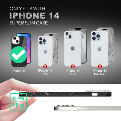 NALIA Glitzerhülle für iPhone 14 – Funkelnder Glitzer-Look & Grip – SHINEPOP (Silikon Case) – Marke aus Berlin Schwarz NALIA Protective Hülle
