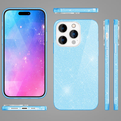 NALIA Glitzerhülle für iPhone 14 Pro Max – Funkelnder Glitzer-Look & Grip – SHINEPOP (Silikon Case) – Marke aus Berlin Blau NALIA Protective Hülle