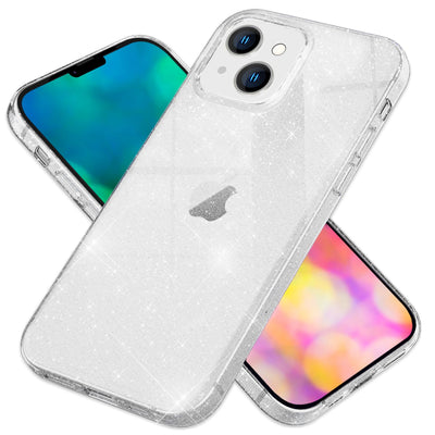 NALIA Glitzerhülle für iPhone 14 Plus – Funkelndes Silikon Case – DAZZLIN (Transparent & Stoßfest) – Marke aus Berlin Transparent NALIA Transparente Hülle