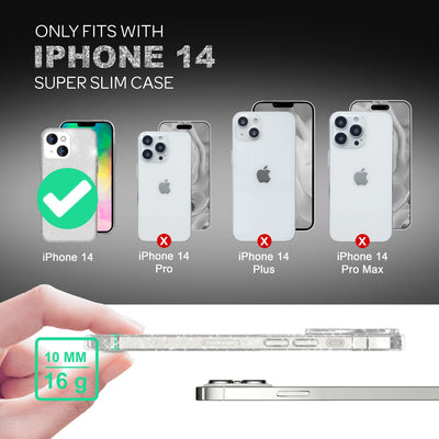 NALIA Glitzerhülle für iPhone 14 Plus – Funkelndes Silikon Case – DAZZLIN (Transparent & Stoßfest) – Marke aus Berlin Transparent NALIA Transparente Hülle