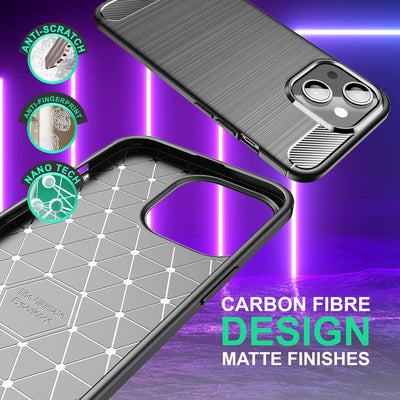 NALIA Silikonhülle für iPhone 14 Plus – Rutschfest & Matt – VORTEX (Gebürstete Optik & Carbon Design) – Marke aus Berlin Default Title NALIA Protective Hülle