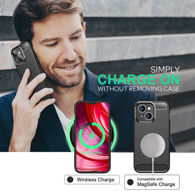 NALIA Silikonhülle für iPhone 14 Plus – Rutschfest & Matt – VORTEX (Gebürstete Optik & Carbon Design) – Marke aus Berlin Default Title NALIA Protective Hülle