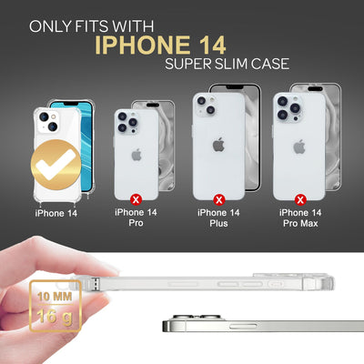 NALIA Handykette für iPhone 14 – Transparentes Hybrid-Case & Band – HANGIT PRO (Anti-Gelb Rückseite & Verstellbar) – Marke aus Berlin Rot NALIA Transparente Hülle