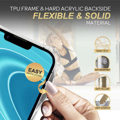 NALIA Handykette für iPhone 14 – Transparentes Hybrid-Case & Band – HANGIT PRO (Anti-Gelb Rückseite & Verstellbar) – Marke aus Berlin Regenbogen NALIA Transparente Hülle