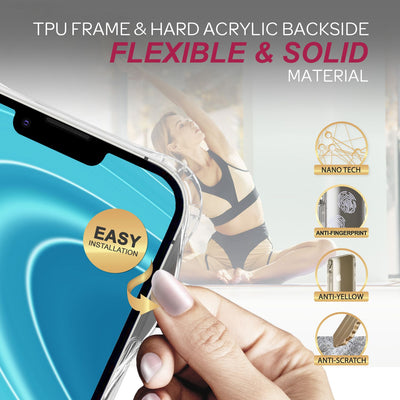 NALIA Handykette für iPhone 14 – Transparentes Hybrid-Case & Band – HANGIT PRO (Anti-Gelb Rückseite & Verstellbar) – Marke aus Berlin Rot NALIA Transparente Hülle