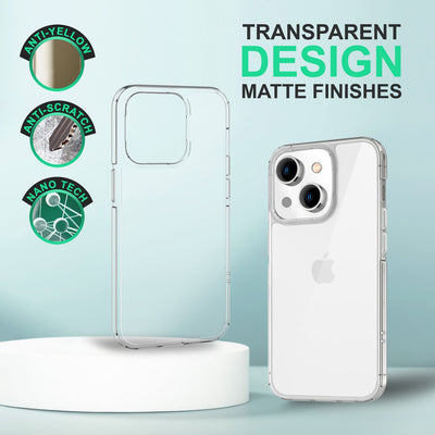 NALIA Transparente Hülle für iPhone 14 Plus – Anti-Gelb & Stoßfest – BLYSS (Rückseite in Glas-Optik) – Marke aus Berlin Default Title NALIA Transparente Hülle