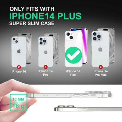 NALIA Transparente Hülle für iPhone 14 Plus – Anti-Gelb & Stoßfest – BLYSS (Rückseite in Glas-Optik) – Marke aus Berlin Default Title NALIA Transparente Hülle