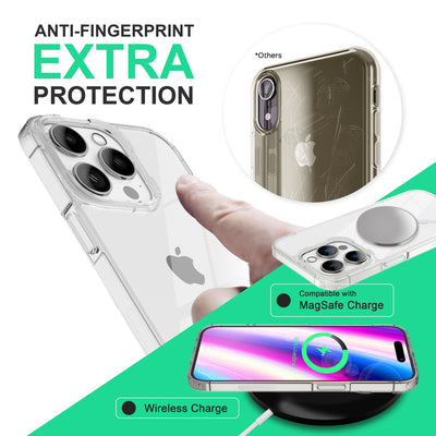 NALIA Transparente Hülle für iPhone 14 Pro – Anti-Gelb & Stoßfest – BLYSS (Rückseite in Glas-Optik) – Marke aus Berlin Default Title NALIA Transparente Hülle