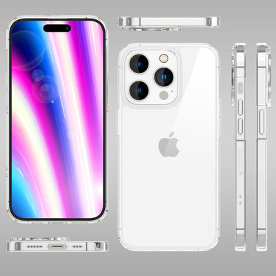 NALIA Transparente Hülle für iPhone 14 Pro – Anti-Gelb & Stoßfest – BLYSS (Rückseite in Glas-Optik) – Marke aus Berlin Default Title NALIA Transparente Hülle