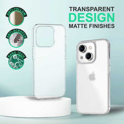 NALIA Matt-Transparentes Case für iPhone 14 Plus – Milchglas-Optik & Anti-Fingerprint – NYTE (Stoßfest, Harte Rückseite & Silikon Bumper) – Marke aus Berlin Default Title NALIA Transparente Hülle