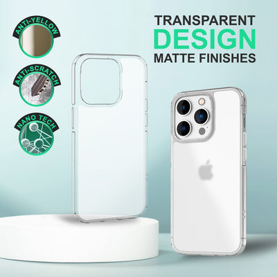 NALIA Matt-Transparentes Case für iPhone 14 Pro – Milchglas-Optik & Anti-Fingerprint – NYTE (Stoßfest, Harte Rückseite & Silikon Bumper) – Marke aus Berlin Default Title NALIA Transparente Hülle