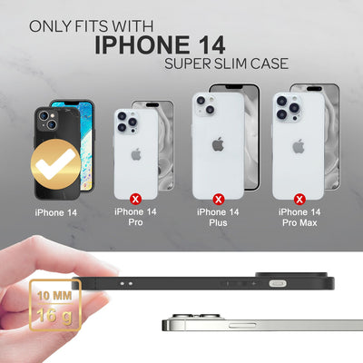 NALIA Marmor Glas Case für iPhone 14 – Robustes 9H Echtglas – MARBELLE (Silikon Bumper & Grip) – Marke aus Berlin Schwarz NALIA Protective Hülle