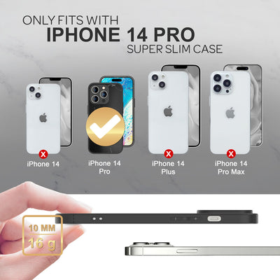 NALIA Marmor Glas Case für iPhone 14 Pro – Robustes 9H Echtglas – MARBELLE (Silikon Bumper & Grip) – Marke aus Berlin Schwarz NALIA Protective Hülle