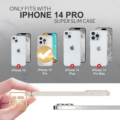 NALIA Marmor Glas Case für iPhone 14 Pro – Robustes 9H Echtglas – MARBELLE (Silikon Bumper & Grip) – Marke aus Berlin Weiß NALIA Protective Hülle