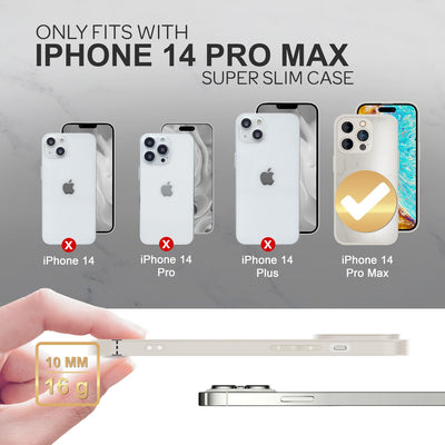 NALIA Marmor Glas Case für iPhone 14 Pro Max – Robustes 9H Echtglas – MARBELLE (Silikon Bumper & Grip) – Marke aus Berlin Weiß NALIA Protective Hülle