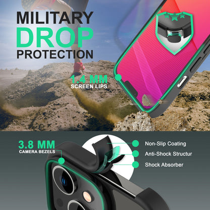 Hybrid Hülle für iPhone 14 - Matt Durchscheinend Hard Case Silikon Schutz Rahmen Schwarz NALIA Protective Hülle