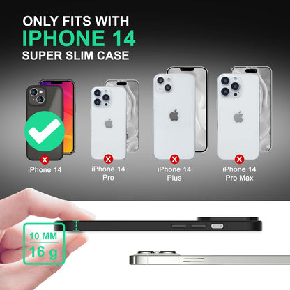 Hybrid Hülle für iPhone 14 - Matt Durchscheinend Hard Case Silikon Schutz Rahmen Schwarz NALIA Protective Hülle