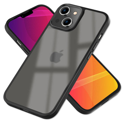 NALIA Matte Hülle für iPhone 14 Plus – Kein Vergilben & Anti-Fingerabdruck – SUMMIT (Semi-Transparent & Schwarzer Rahmen) – Marke aus Berlin Schwarz NALIA Protective Hülle