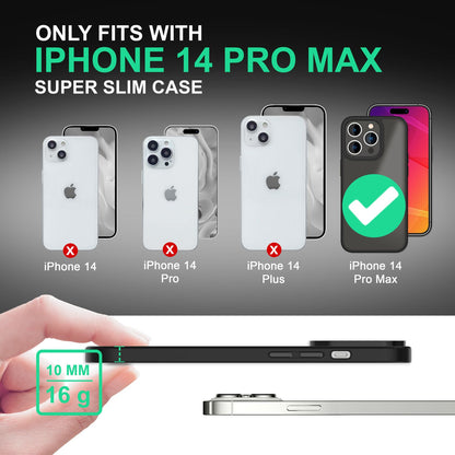 Hybrid Hülle für iPhone 14 Pro Max - Matt Cover Hard Case Silikon Schutz Rahmen Schwarz NALIA Protective Hülle
