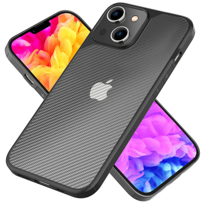 NALIA Carbon-Look Hülle für iPhone 14 – Vergilbungsfrei & Rutschfest – NOMAD (Semi-Transparent & Silikon-Rahmen) – Marke aus Berlin Default Title NALIA Protective Hülle