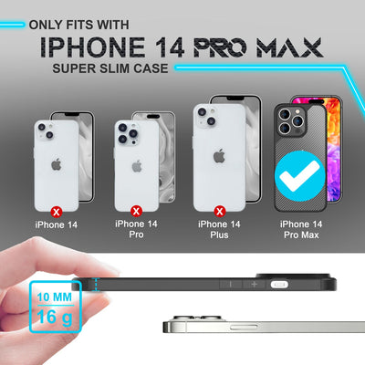 NALIA Carbon-Look Hülle für iPhone 14 Pro Max – Vergilbungsfrei & Rutschfest – NOMAD (Semi-Transparent & Silikon-Rahmen) – Marke aus Berlin Default Title NALIA Protective Hülle