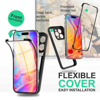 NALIA 360° Hülle für iPhone 14 Pro – Vergilbungsfrei & Rutschfester Matt-Rahmen – SURROUND (Full-Body Case mit Kameraschutz) – Marke aus Berlin Default Title NALIA Protective Hülle