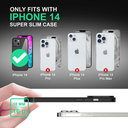 Hybrid Hülle für iPhone 14 - Klar Transparent Acryl Cover Silikon Schutz Rahmen Schwarz NALIA Protective Hülle